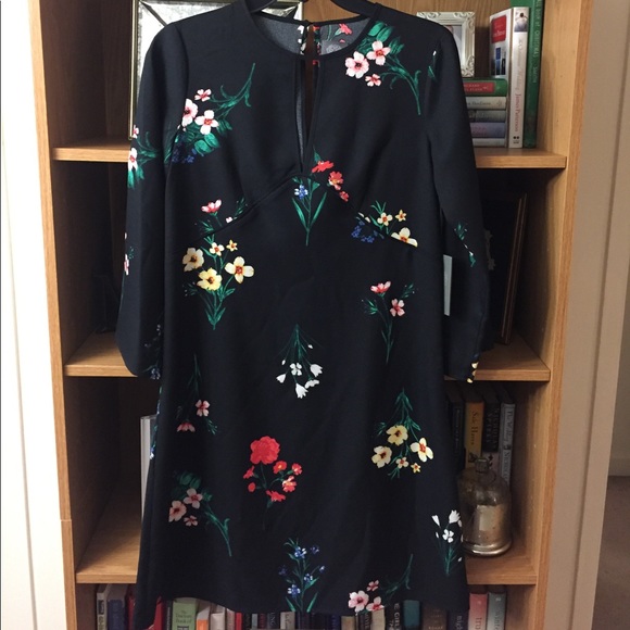 Vince Camuto Black Floral Dress, Sz 4, NWT - Picture 2 of 6